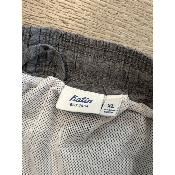 Katin Board Shorts Mens Size XL Gray Mesh Lined Beach Swim Trunks Geometric - Picture 3 of 7